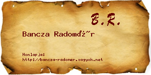 Bancza Radomér névjegykártya
